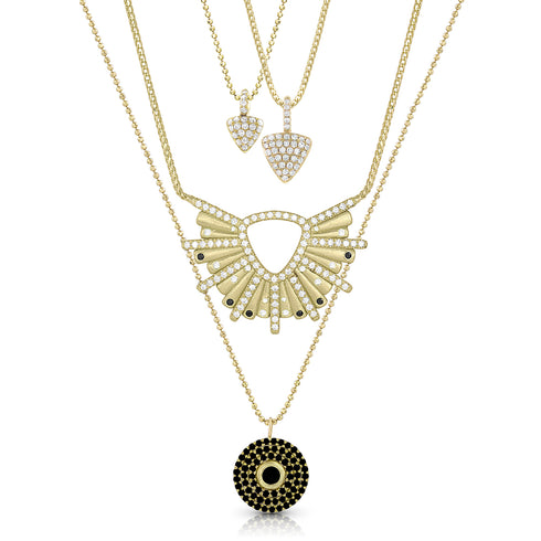 with our triangle and carrie pendant necklaces,<br>both available in arrays of colors and sizes <span class='visuallyhidden'>Contact the Beverly Hills store at 323-404-2959 or through this website for shopping assistance.</span>